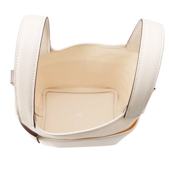 HERMES Picotin Lock Cargo Size PM Swift Leather/Toile Goelan Nata - Picture 7 of 7